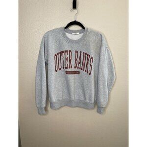 Full Tilt Outer Banks Gray Crewneck Sweatshirt M Womens Pullover 100% Cotton